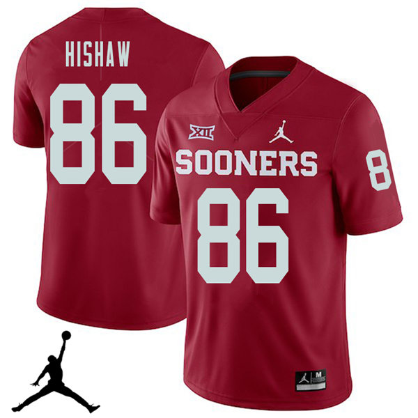 Oklahoma Sooners #86 Carlos Hishaw 2018 College Football Jerseys Sale-Crimson